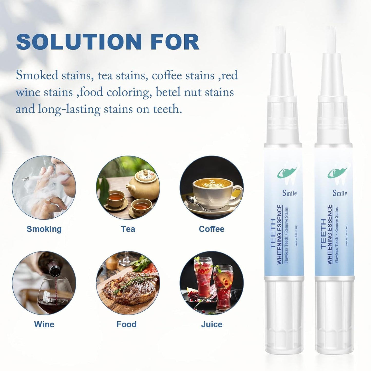 Teeth Whitening Pen,Teeth Whitening Essence,Teeth Whitening Gel,Teeth Stain Remover to Whiten Teeth,Intensive Stain Removal Teeth Reduce Yellowing (2Pcs)